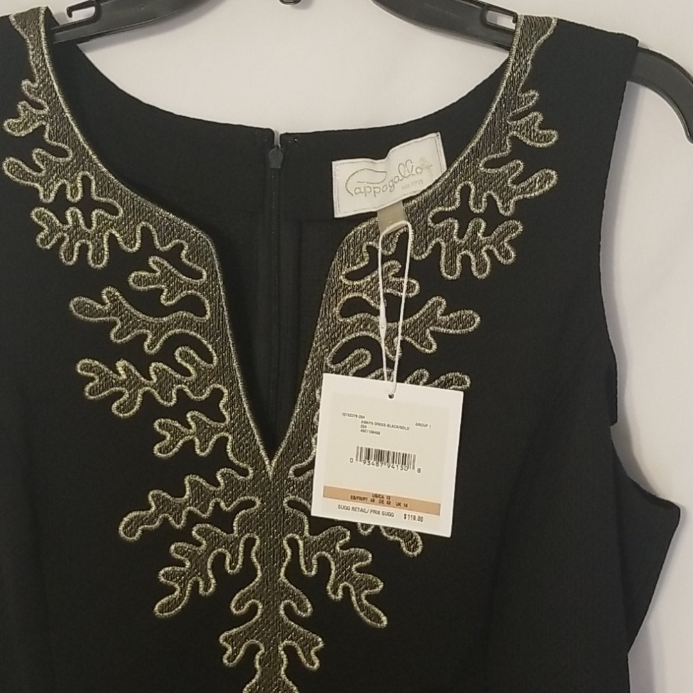 PAPAGALLO sheath  texture embroidered detail dress - Picture 4 of 7
